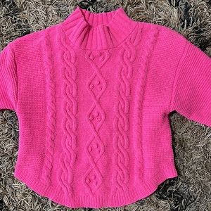 Cat & Jack Girls Chunky Hot Pink Sweater Size 7/8